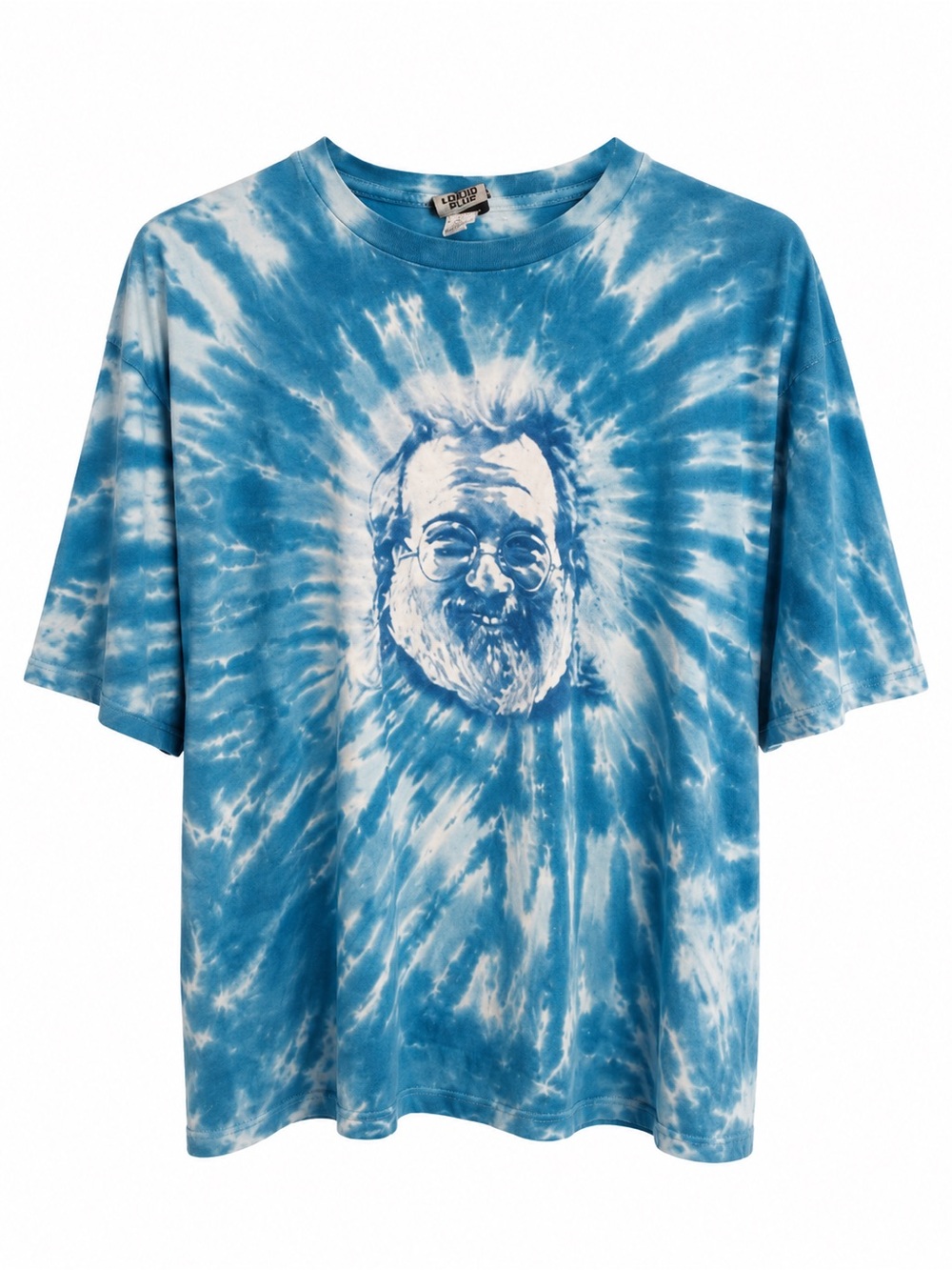 Vintage Liquid Blue Jerry Garcia Blue Tie Dye Graphic T Shirt XXL